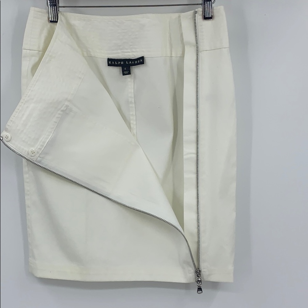 RALPH LAUREN BLACK LABEL Womens 4 zipper ivory pencil skirt - Picture 7 of 7